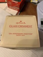Hallmark 1979 25th Anniversary Together Glass Ball Christmas Ornament  YL