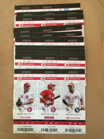 2014 MLB CINCINNATI REDS BASEBALL COMPLETE SEASON FULL TICKETS - 81 TICKETS Cover