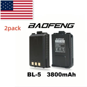 2X BAOFENG BL-5 Extended 3800mAh Battery for UV-5R UV-5R Plus BF-8F Series Radio - Picture 1 of 8