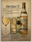 1984 Bacardi Rum Perrier Water Bottle Art Photo Diet Quiz #2 Vintage Print Ad