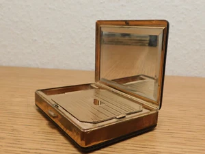 vintage BOITE laquée JAPON DOUBLE FACE ancien poudrier avec miroir à maquillage - Photo 1/24