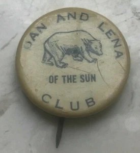 Broche Pinback Dan and Lena Club of the Sun Celuloide  - Imagen 1 de 2