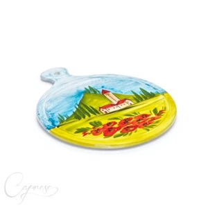 BASSANO KERAMIK TOPFUNTERSETZER HITZEBESTÄNDIG TOSKANA MOTIV 25 CM NEU AUS ITALI - Bild 1 von 7