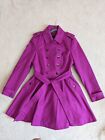 Ted Baker Moriah Purple Double Breasted Belted Cotton Trench Coat UK 12 TB3 £259
