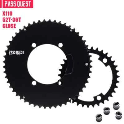 Road Gravel Bike BCD110 Sprocket Crankshaft Set Round 9-11s  46T 48T 50T 52T - Image 1 of 4