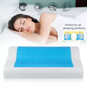 Sleep Memory Foam Pillow w/ Cooling Gel Orthopedic Bed Sleep Pillow +Pillow Case - Picture 1 of 9