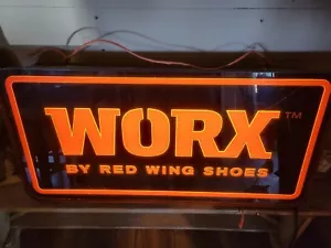 SCARPE ALA ROSSA VINTAGE WORX insegna luminosa 33x16 uomo negozio di scarpe grotta arredamento - Foto 1 di 9