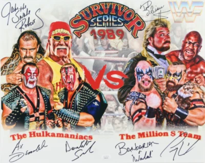 WWE 1989 Survivor Series 16x20 Foto Firmada (JSA) por (6) Jake "The Snake" Robert Foto 1 de 4
