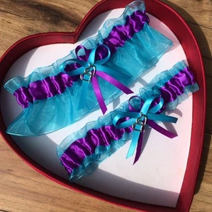 NEW Sexy Purple Turquoise Wedding Garter Prom  GetTheGoodStuff   - Picture 1 of 2