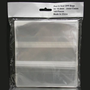 1000 Clear Resealable OPP Plastic Bags Wrap for 10.4mm Standard CD Jewel Cases