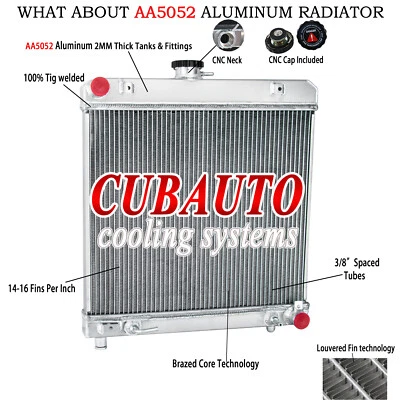 2 Rows Radiator For 1976-85 Mercedes Benz S-Class W126 280S W123 M102 M115 EG AT - Image 1 of 4