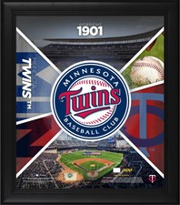 Minnesota Twins Framed 15" x 17" Team Impact Collage & Piece of GU Baseball