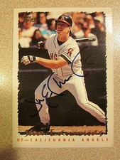 1995 TOPPS SERIES 1 #183 JIM EDMONDS SIGNED AUTOGRAPH CALIFORN ANGELS JSA T18437