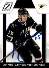 Jamie Langenbrunner Signed Autographed 10/11 Panini Zenith card Dallas Stars