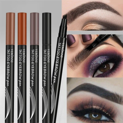 ✹3D Waterproof Microblading Eyebrow Pen 4 Fork Tip Tattoo Pencil - Image 1 of 4