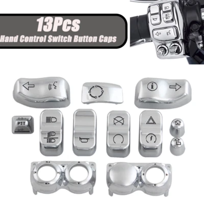 Tapa de cubierta de botón de carcasa de interruptor de control manual 13 piezas para Harley Street Glide 2014+ Foto 1 de 4