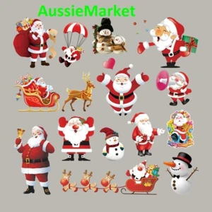 1 x sheet father christmas xmas heat transfer patch iron on clothes fabric decor - Picture 1 of 3