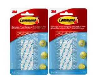 3M Command Mini Decorating Clips Clear 40 Clips & 28 Strips for Fairy LED Lights - Picture 1 of 6