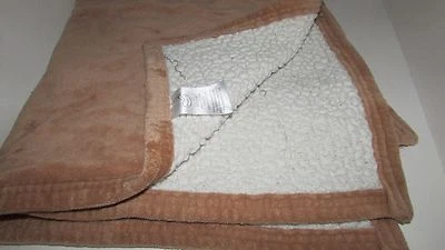 Carrinho de bebê Koala de pelúcia marrom sólido creme sherpa costas cobertor tamanho - Imagem 1 de 3