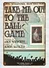1908 Take Me Out To Ball jeu sensationnel baseball chanson métal panneau étain art mural