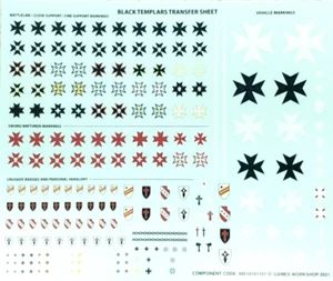 Black Templers Transferblatt Space Marines Warhammer 40k Neu - Bild 1 von 2