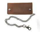 Credit Card Biker Wallet with Chain - Pull Up Leather Made in USA