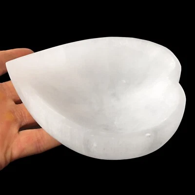 XL Selenita "Cargando" Cuenco Corazón Blanco Cristal Piedra Reiki CARGADO Clea Curativa Foto 1 de 4