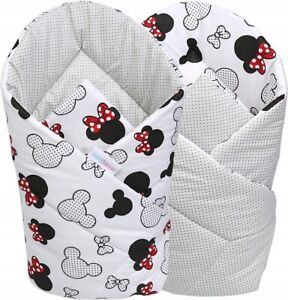 Baby Swaddle Wrap Newborn Bedding Blanket  Dots Grey/ Minnie Mouse