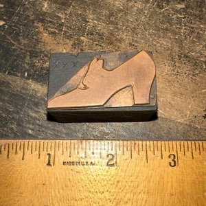 Printing Block High Heel Shoe Copper Face Print Block - Picture 1 of 7