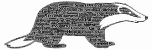 word art picture personalised gift present keepsake Badger teacher school friend - Picture 1 of 2