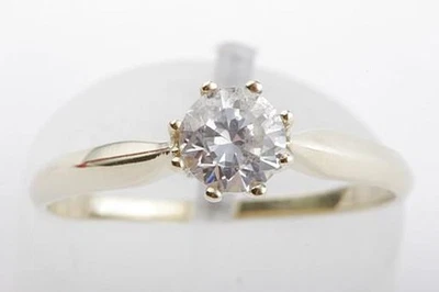 Kristall Ring Solitär 585 14k Gelb Gold Grösse 56 17,8 mm fein . - Bild 1 von 4