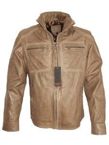 maskuline Lederjacke Radloff Staley beige safari Nappaleder Gr. 54 - Bild 1 von 6