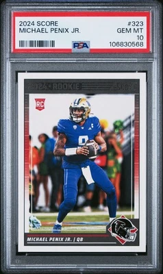 Graded 2024 Panini Score Michael Penix Jr #323 Rookie RC Football Card PSA 10 - Image 1 of 2