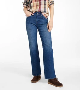 LL Bean Jeans Womens 10 Blue Denim Classic Fit Bootcut High Rise Retro - Picture 1 of 12