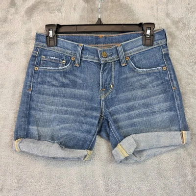 Citizens of Humanity Shorts Womens 24 Blue Denim Cuffed Casual Distressed Jean - Image 1 of 4
