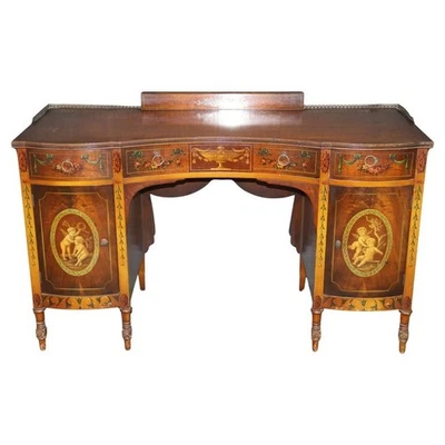 Tocador fino de madera satinada y nogal decorado estilo Adams para damas era de los años 20 Foto 1 de 4