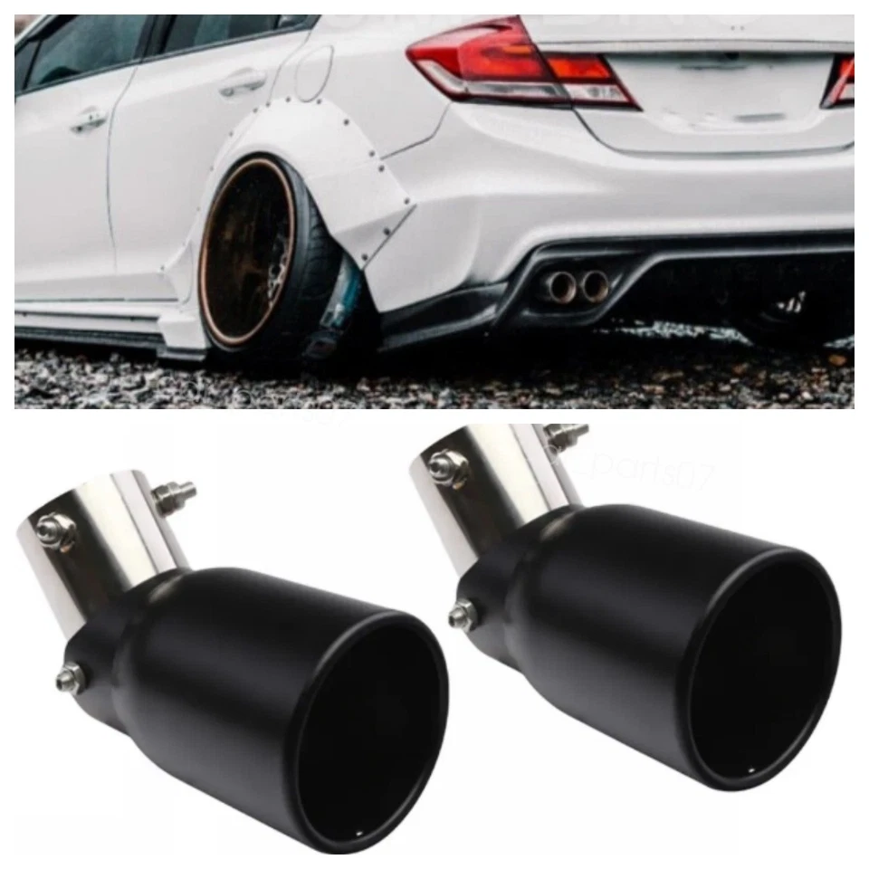 2PC For Honda Civic SI DEL SOL  Car Exhaust Pipe Tip Rear Tail Throat Muffler Foto 1 de 4