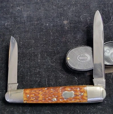 Cuchillo de 2 hojas con mango de hueso anglosajón Remington UMC EE. UU. R7833 de colección años 1920-30 BONITO Foto 1 de 4