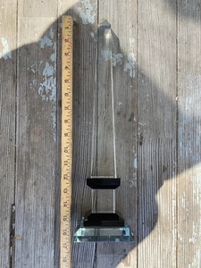 vintage 16"+ high clear cyrstal glass obelisk with base - Picture 1 of 4