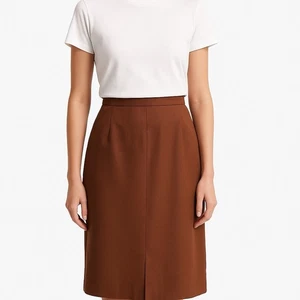 Jessica Reid UK 16 Vintage Pleated Skirt Brown A Line Made In UK - Picture 1 of 6