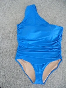 New J Crew Womens Swimsuit 20 Plus Pretty Blue One Shoulder Padded - Picture 1 of 7