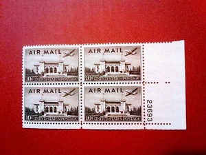 Scott # C 34 - US Plate Block Of 4 Numbered - Pan-Am Building - MNH OG- 1947 - Picture 1 of 2