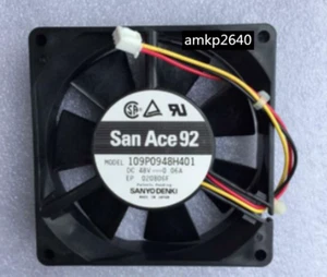 For SANYO DENKI 109P0948H401 Super quiet Cooling fan 48V 0.06A 92*92*25mm 3pin - Picture 1 of 4