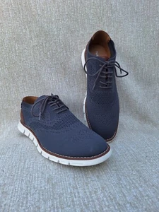 Nuevo sin etiquetas Zapatos de vestir Oxford con cordones tejidos Nautica Wrenwood para hombre talla 13 gris ligero - Imagen 1 de 9