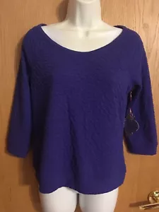 BRANDNEU Prinzessin Vera Wang Größe Small blau 3/4 Ärmel Raglan Pullover Oberteil Neu mit Etikett - Bild 1 von 5