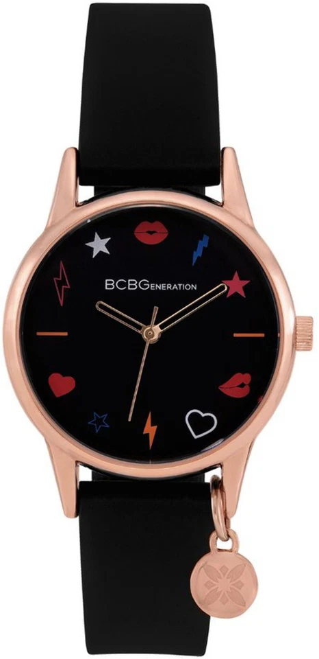 BCBGeneration GN50926003 Women's Rose Gold Tone Black Silicon Band Watch - Image 1 of 1