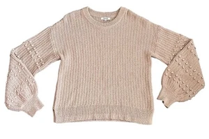 Madewell Women’s Sweater Bobble Pullover Balloon Sleeve Size Medium Cotton - Picture 1 of 11