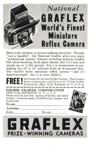 1937 Graflex Reflex Camera: Miniature Vintage Print Ad - Picture 1 of 1