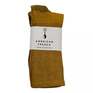 American Trench Silver Crew Socks Yellow Gold NEW - Picture 1 of 2