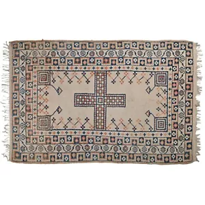 Tappeto Agra 5 x 7,3 piedi vintage annodato a mano, costruzione pile spesso, arredamento casa - Foto 1 di 9